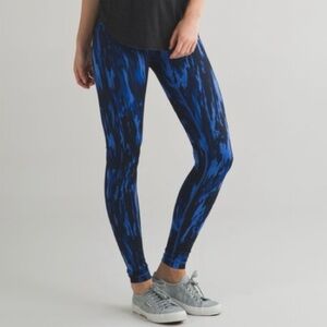 Lululemon Wunder Under Tights (Hi-Rise) Painted Animal Sprinkler Black Blue 6